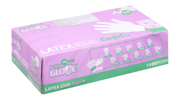 Găng tay y tế không bột Latex I'm Glove size M hộp 50 đôi
