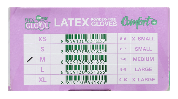 Găng tay y tế không bột Latex I'm Glove size M hộp 50 đôi