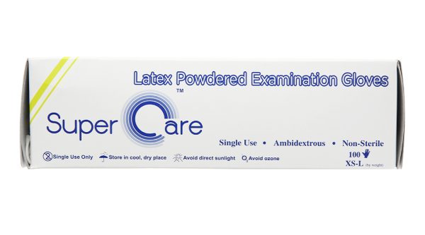 Găng tay y tế có bột Super Care size M hộp 50 đôi