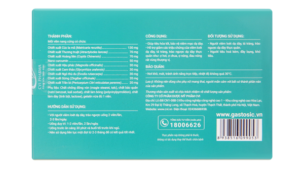 Gastosic hỗ trợ giảm trào ngược dạ dày hộp 30 viên