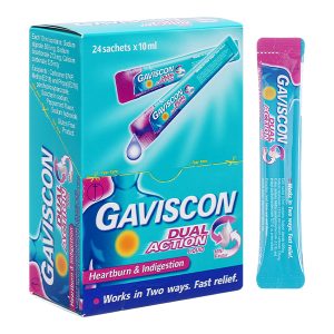 Hỗn dịch uống Gaviscon Dual Action trị trào ngược dạ dày, thực quản (24 gói x 10ml)