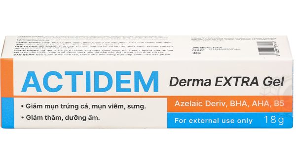 Actidem Derma Extra Gel giảm mụn, mờ thâm tuýp 18g