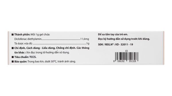 Gel bôi D-Emulgel 1.16% giảm đau, giảm sưng, chống viêm tuýp 20g