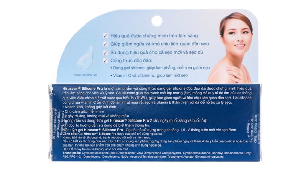 Gel Hiruscar Silicone Pro làm giảm, mờ sẹo tuýp 10g