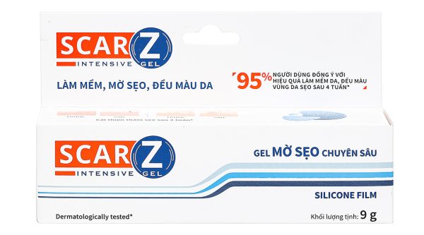 Gel ScarZ Intensive giúp giảm sẹo, mềm sẹo, đều màu da tuýp 9g
