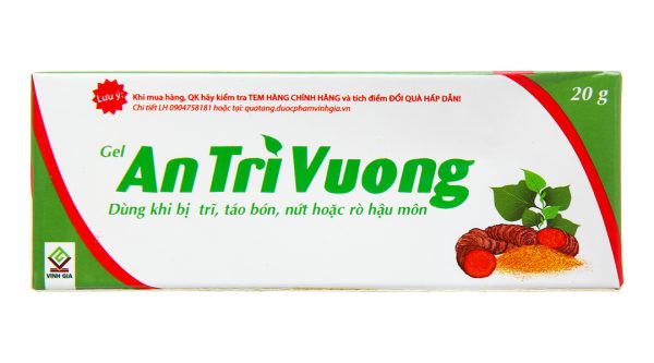 Gel bôi An Trĩ Vương làm dịu và săn se da trong trường hợp trĩ, táo bón tuýp 20g