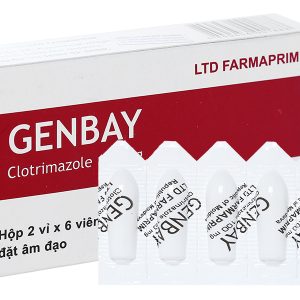 Viên đặt âm đạo Genbay 100mg trị nhiễm khuẩn, nấm âm đạo (2 vỉ x 6 viên)