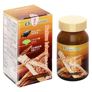 Genki Fami Nattou Ichou giúp giảm mỡ máu, phòng ngừa đột quỵ hộp 90 viên