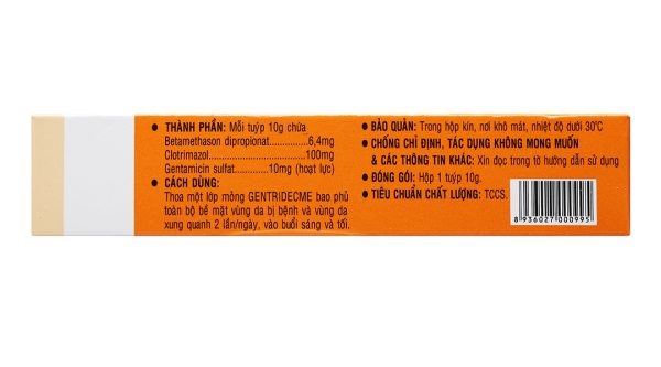 Gentridecme Cream trị viêm da tuýp 10g