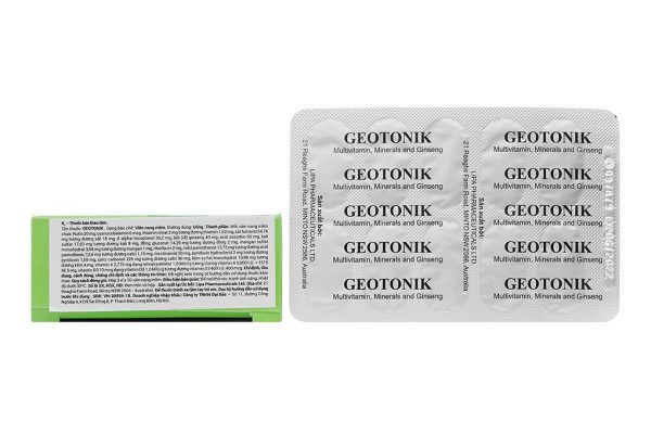 Geotonik bổ sung vitamin và khoáng chất (3 vỉ x 10 viên)
