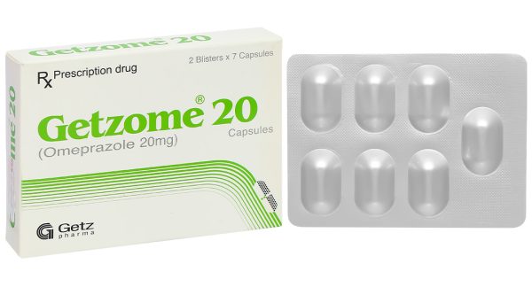 Getzome 20 điều trị loét dạ dày, tá tràng (2 vỉ x 7 viên)