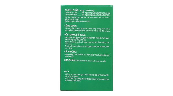 Giải Độc Gan Bảo Nguyên hỗ trợ tăng cường chức năng gan chai 60 viên