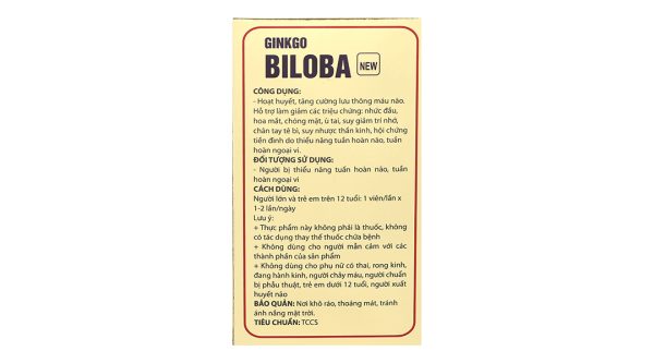 TPP-France Ginkgo Biloba New tăng cường lưu thông máu não hộp 100 viên