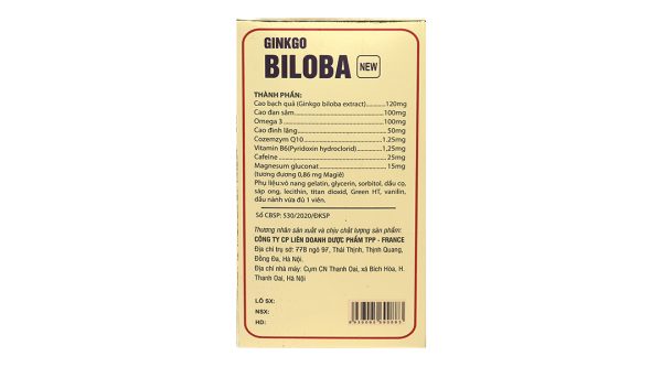 TPP-France Ginkgo Biloba New tăng cường lưu thông máu não hộp 100 viên