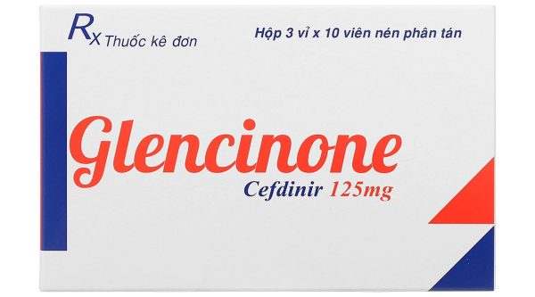 Glencinone 125mg điều trị nhiễm khuẩn đường hô hấp trên và dưới (3 vỉ x 10 viên)