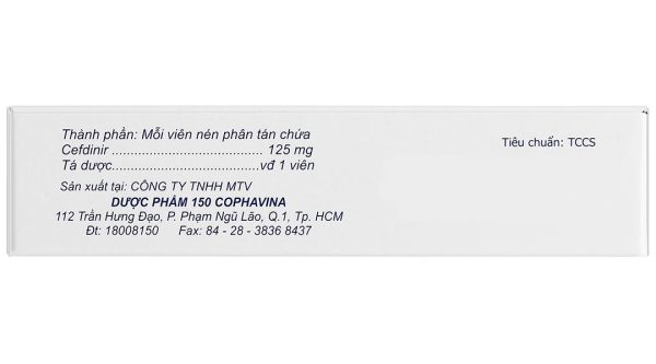 Glencinone 125mg điều trị nhiễm khuẩn đường hô hấp trên và dưới (3 vỉ x 10 viên)