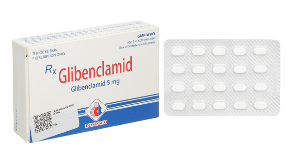 Glibenclamid Domesco 5mg trị đái tháo đường (5 vỉ x 20 viên)