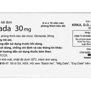 Gliclada 30mg trị đái tháo đường tuýp 2 không phụ thuộc insulin (8 vỉ x 15 viên)