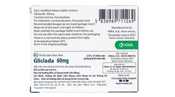 Gliclada 60mg trị đái tháo đường (2 vỉ x 15 viên)