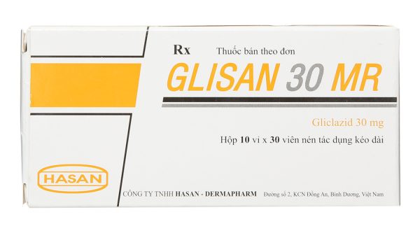 Glisan 30 MR trị đái tháo đường tuýp 2 không phụ thuộc insulin (10 vỉ x 30 viên)