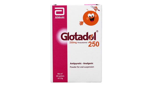 Bột pha hỗn dịch uống Glotadol 250 giảm đau, hạ sốt do cảm cúm (20 gói x 2.5g)