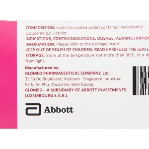 Glotadol 500 hạ sốt, giảm các cơn đau từ nhẹ đến vừa (10 vỉ x 10 viên)