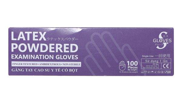 Găng tay y tế có bột Gloves S Latex Powdered Examination size S hộp 50 đôi