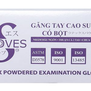 Găng tay y tế có bột Gloves S Latex Powdered Examination size S hộp 50 đôi