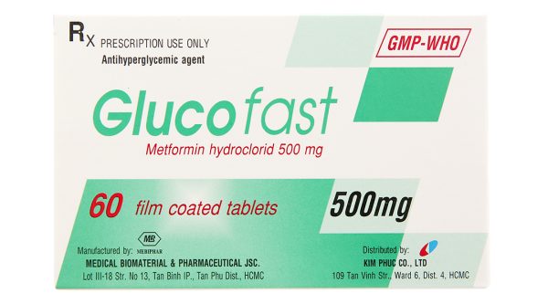 Glucofast 500mg trị đái tháo đường tuýp 2 (4 vỉ x 15 viên)
