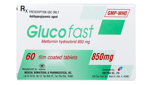 Glucofast 850mg trị đái tháo đường tuýp II (4 vỉ x 15 viên)