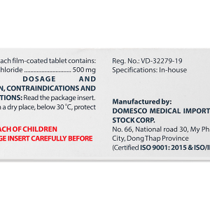 Glucofine Domesco 500mg trị đái tháo đường type 2 (5 vỉ x 10 viên)