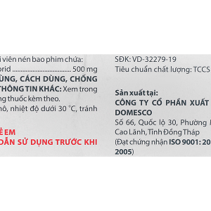 Glucofine Domesco 500mg trị đái tháo đường type 2 (5 vỉ x 10 viên)