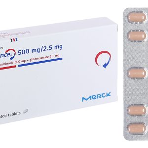 Glucovance 500mg/2.5mg trị đái tháo đường tuýp 2 (2 vỉ x 15 viên)