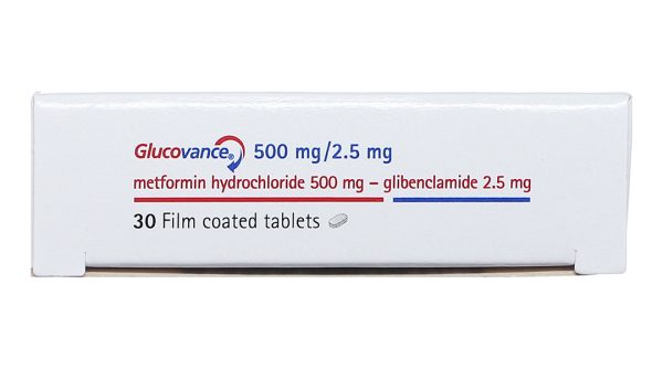 Glucovance 500mg/2.5mg trị đái tháo đường tuýp 2 (2 vỉ x 15 viên)