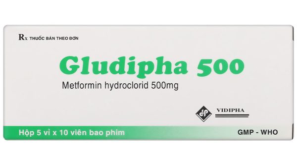 Gludipha 500 điều trị đái tháo đường tuýp 2 (5 vỉ x 10 viên)