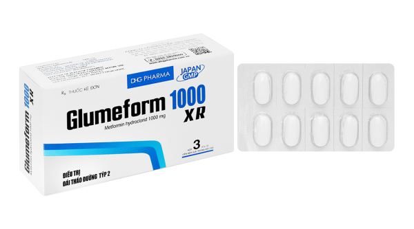 Glumeform 1000 XR trị đái tháo đường (3 vỉ x 10 viên)