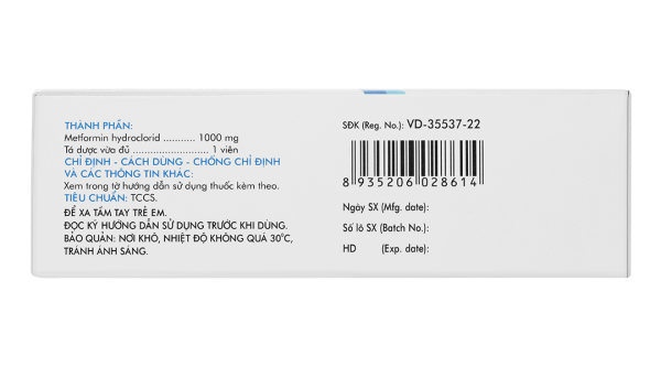 Glumeform 1000 XR trị đái tháo đường (3 vỉ x 10 viên)