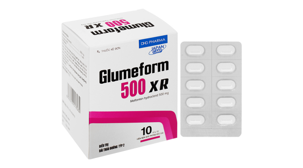 Glumeform 500 XR trị đái tháo đường (10 vỉ x 10 viên)