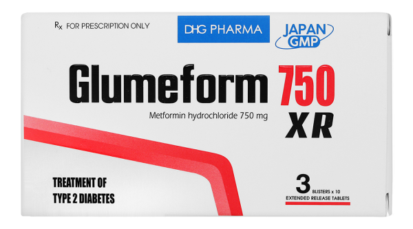 Glumeform 750 XR trị đái tháo đường (3 vỉ x 10 viên)