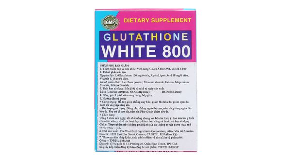 Glutathione White 800 làm trắng da, giảm nám chai 60 viên