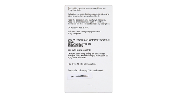 Glyxambi 10mg/5mg trị đái tháo đường tuýp 2 (3 vỉ x 10 viên)