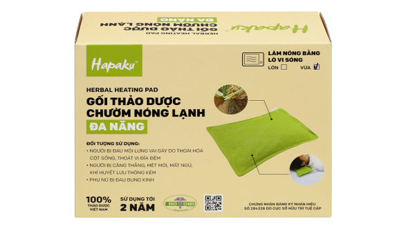 Gối chườm thảo dược nóng lạnh đa năng Hapaku (27cm x 17cm)