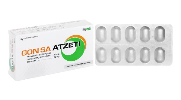 Gon Sa Atzeti 10/10mg trị rối loạn mỡ máu (3 vỉ x 10 viên)