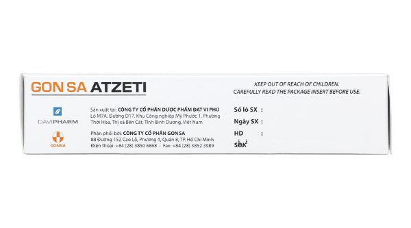 Gon Sa Atzeti 10/10mg trị rối loạn mỡ máu (3 vỉ x 10 viên)