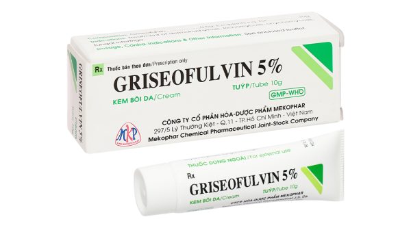 Kem bôi da Griseofulvin Mekophar 5% trị nấm da, tóc, móng tay tuýp 10g