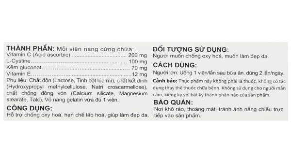 Growskin hạn chế lão hóa, làm đẹp da hộp 30 viên