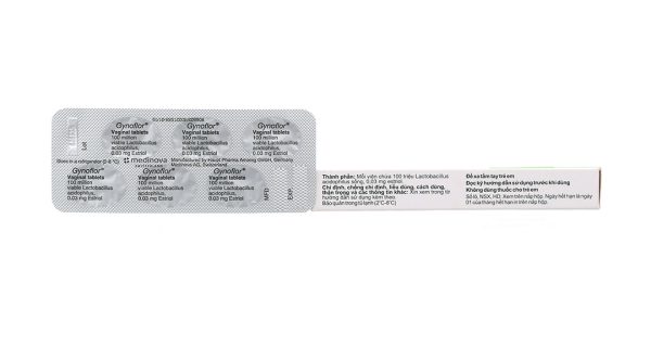 Viên đặt âm đạo Gynoflor bổ sung lợi khuẩn, trị viêm teo âm đạo (1 vỉ x 6 viên)