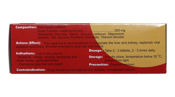 Hà Thủ Ô Traphaco hỗ trợ trị thiếu máu, tóc bạc sớm (5 vỉ x 20 viên)