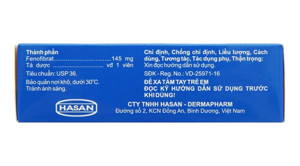 Hafenthyl 145mg trị rối loại lipoprotein máu (3 vỉ x 10 viên)