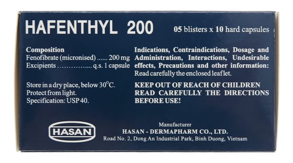Hafenthyl 200 trị tăng triglycerid máu (5 vỉ x 10 viên)